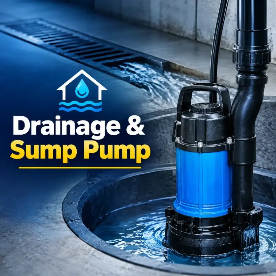 Crawl space drainage and sump pump system installed in a Charleston, SC home