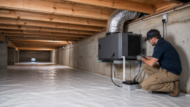 Professional crawl space dehumidifier installation in Charleston, SC